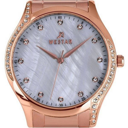 Westar Zing Crystal Accents Rose Gold Sävy ruostumaton teräs valkoinen Mother Of Pearl Dial Quartz 00127PPN611 naisten kello