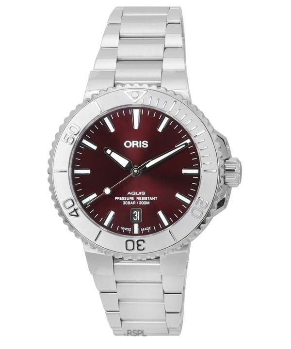 Oris Aquis Date Relief Red Dial automaattinen sukeltaja 01-733-7766-4158-07-8-22-05PEB 300M miesten kello