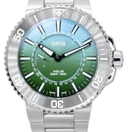 Oris Aquis Analog Limited Edition vihreä kellotaulu automaattinen sukeltaja 01 743 7734 4197-sarja 300M miesten kello kumihihnal