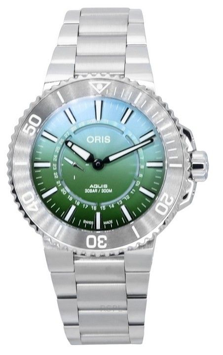 Oris Aquis Analog Limited Edition vihreä kellotaulu automaattinen sukeltaja 01 743 7734 4197-sarja 300M miesten kello kumihihnal