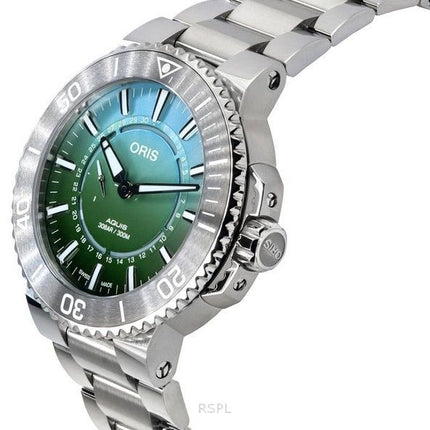 Oris Aquis Analog Limited Edition vihreä kellotaulu automaattinen sukeltaja 01 743 7734 4197-sarja 300M miesten kello kumihihnal