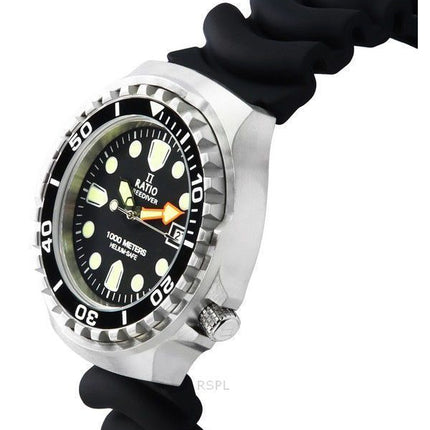 Suhde FreeDiver Version 02 Helium Safe 1000M Sapphire Quartz Black Kellotaulu 1038EF102V-BLK-V02 Miesten kello