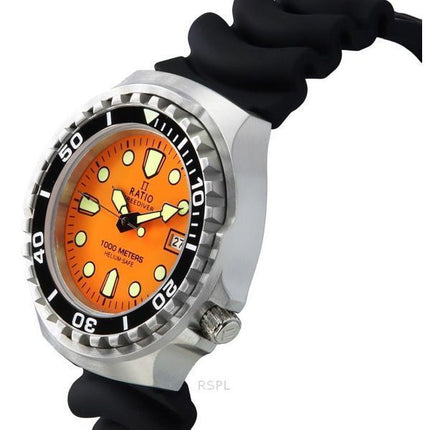 Suhde FreeDiver Version 02 Helium Safe 1000M Sapphire Quartz Orange Kellotaulu 1038EF102V-ORG-V02 Miesten kello