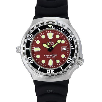 Suhde FreeDiver Version 02 Helium Safe 1000M Sapphire Quartz Red Kellotaulu 1038EF102V-RED-V02 Miesten kello