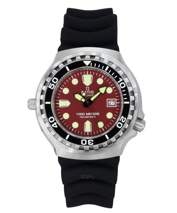 Suhde FreeDiver Version 02 Helium Safe 1000M Sapphire Quartz Red Kellotaulu 1038EF102V-RED-V02 Miesten kello