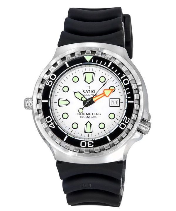 Suhde FreeDiver Helium Safe Sapphire Quartz White Kellotaulu 1038EF102V-WHT 1000M Miesten kello