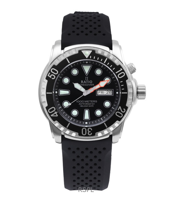 Suhdevapaa Diver Helium-Safe 1000M Sapphire Automaattinen 1068HA90-34VA-BLK miesten kello