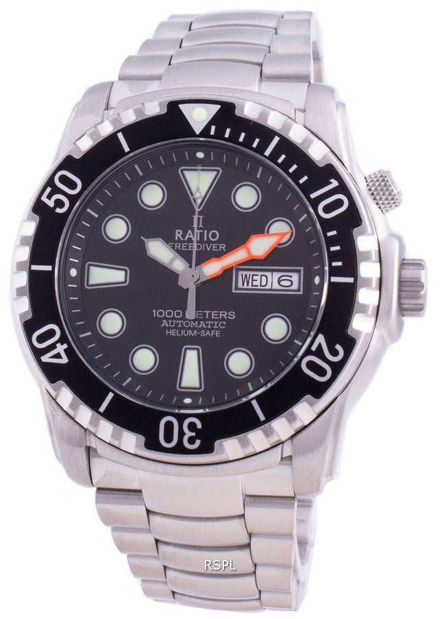 Suhdevapaa Diver Helium-Safe 1000M Sapphire Automaattinen 1068HA96-34VA-BLK miesten kello