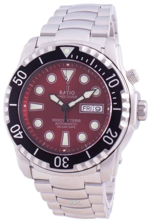 Suhdevapaa Diver Helium-Safe 1000M Sapphire Automaattinen 1068HA96-34VA-RED miesten kello