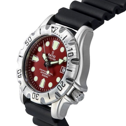 Ratio FreeDiver Professional 500M Sapphire Red Kellotaulu Automaattinen 32BJ202A-PUNAINEN Miesten kello