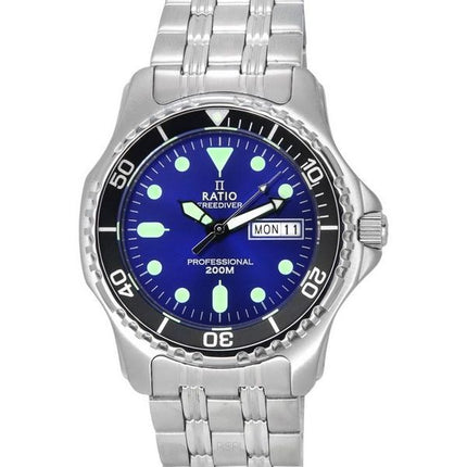 Ratio FreeDiver Professional Sapphire Sunray Blue Kellotaulu Quartz 36JL140-BLU 200M Miesten kello