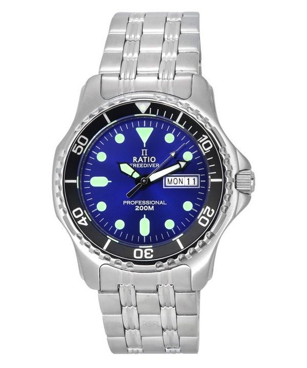 Ratio FreeDiver Professional Sapphire Sunray Blue Kellotaulu Quartz 36JL140-BLU 200M Miesten kello