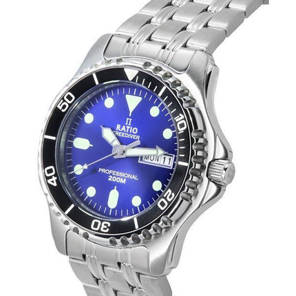 Ratio FreeDiver Professional Sapphire Sunray Blue Kellotaulu Quartz 36JL140-BLU 200M Miesten kello