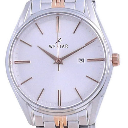 Westar Silver Dial kaksisävyinen ruostumaton teräs kvartsi 40210 SPN 607 naisten kello