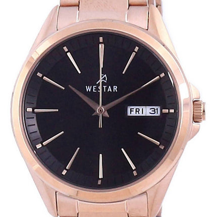 Westar Black Dial Rose Gold sävy ruostumatonta terästä kvartsi 40212 PPN 603 naisten kello