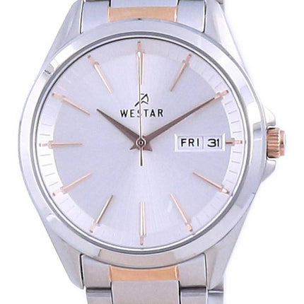 Westar Silver Dial kaksisävyinen ruostumaton teräs kvartsi 40212 SPN 607 naisten kello