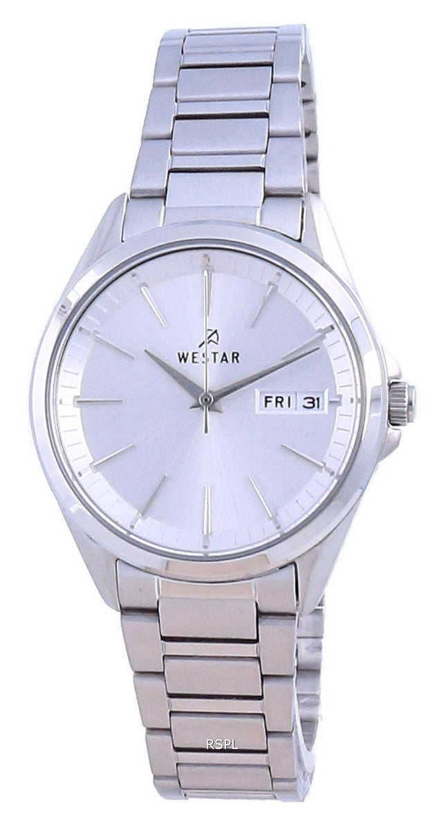 Westar Silver Dial ruostumaton teräs kvartsi 40212 STN 107 naisten kello