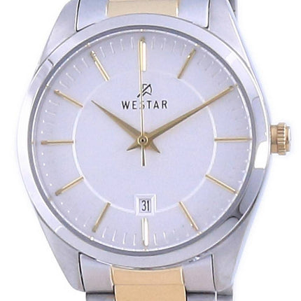 Westar Silver Dial kaksisävyinen ruostumaton teräs kvartsi 40213 CBN 107 naisten kello