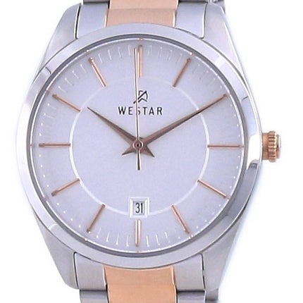 Westar Silver Dial kaksisävyinen ruostumaton teräs kvartsi 40213 SPN 607 naisten kello