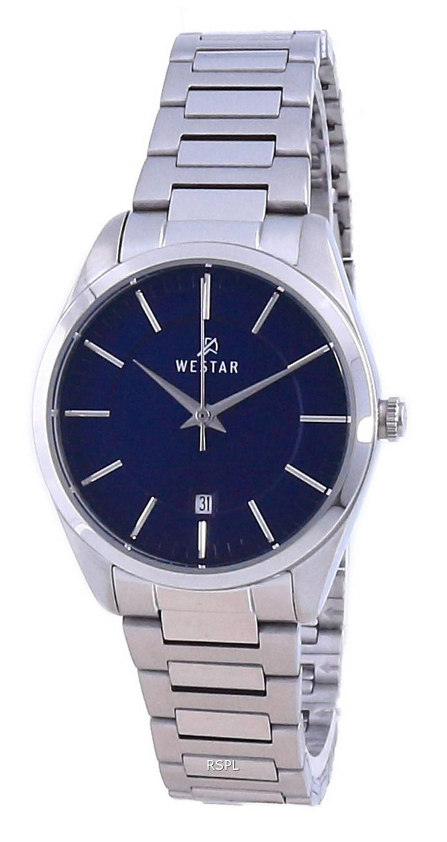 Westar Blue Dial ruostumaton teräs kvartsi 40213 STN 104 naisten kello