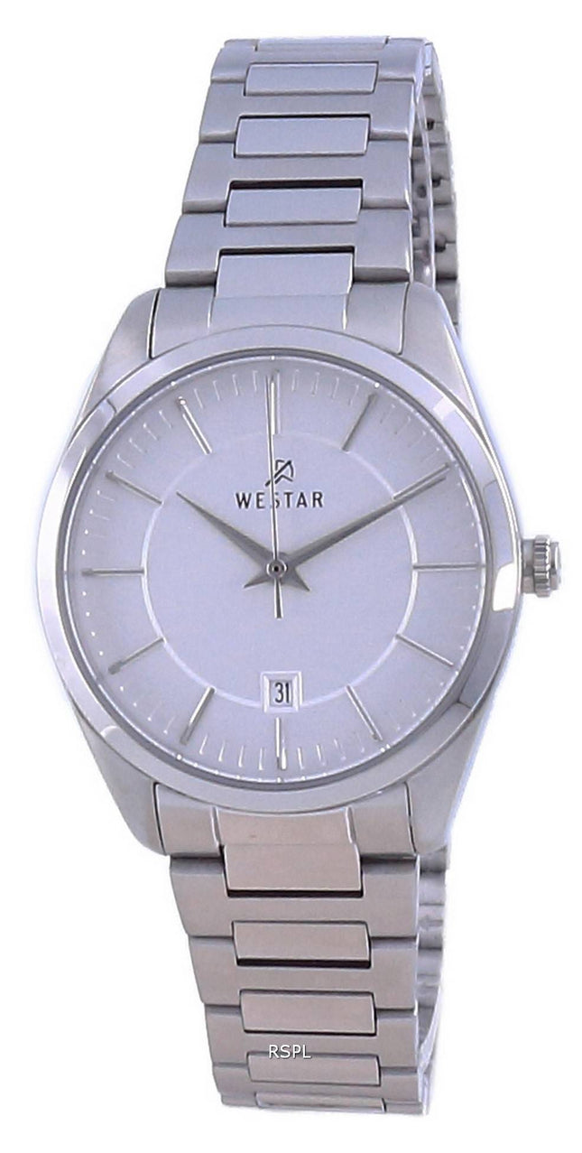 Westar Silver Dial ruostumaton teräs kvartsi 40213 STN 107 naisten kello