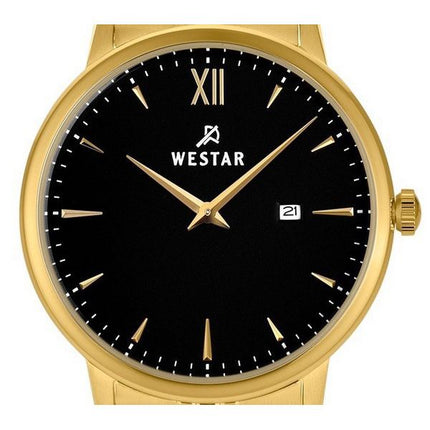 Westar Profile Gold Tone ruostumaton teräs musta kellotaulu kvartsi 40215GPN103 naisten kello