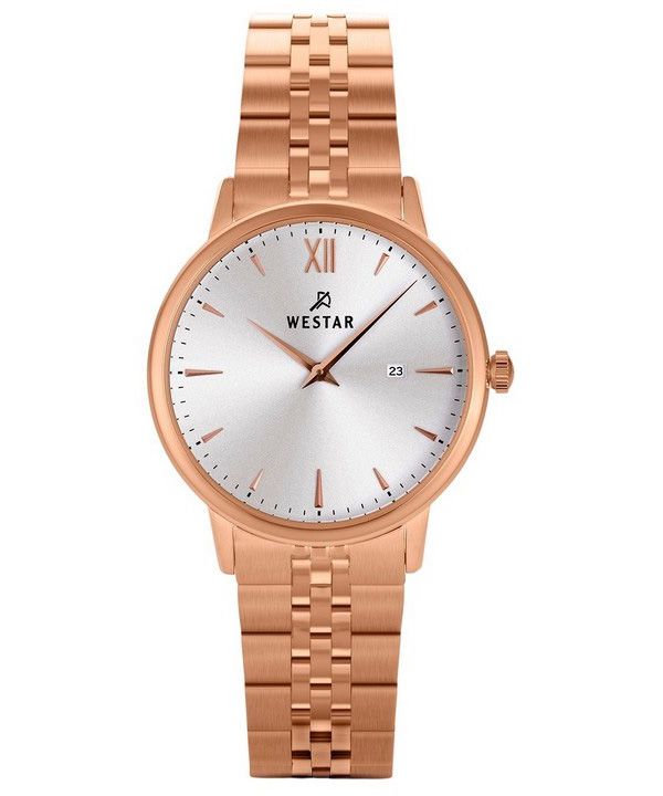 Westar Profile Rose Gold Tone ruostumaton teräs hopea kellotaulu kvartsi 40215PPN607 naisten kello