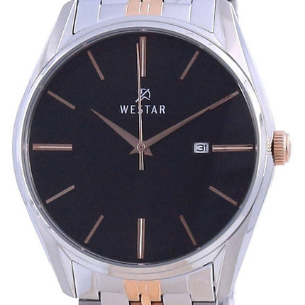 Westar Black Dial kaksisävyinen ruostumaton teräs kvartsi 50210 SPN 603 miesten kello