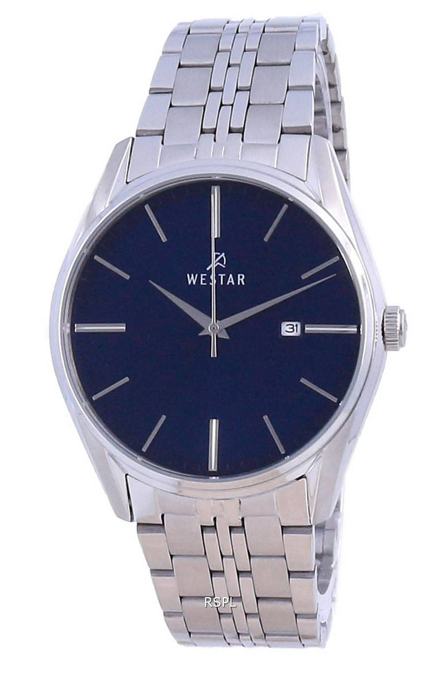 Westar Blue Dial ruostumaton teräs kvartsi 50210 STN 104 miesten kello