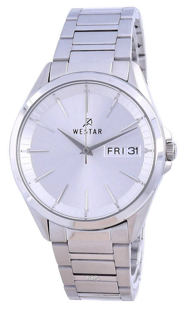 Westar Silver Dial ruostumaton teräs kvartsi 50212 STN 107 miesten kello