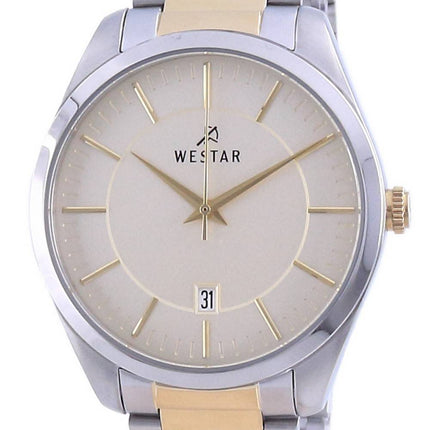 Westar Champagne Dial kaksisävyinen ruostumaton teräs kvartsi 50213 CBN 102 miesten kello