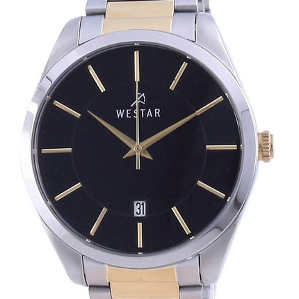 Westar Black Dial kaksisävyinen ruostumaton teräs kvartsi 50213 CBN 103 miesten kello