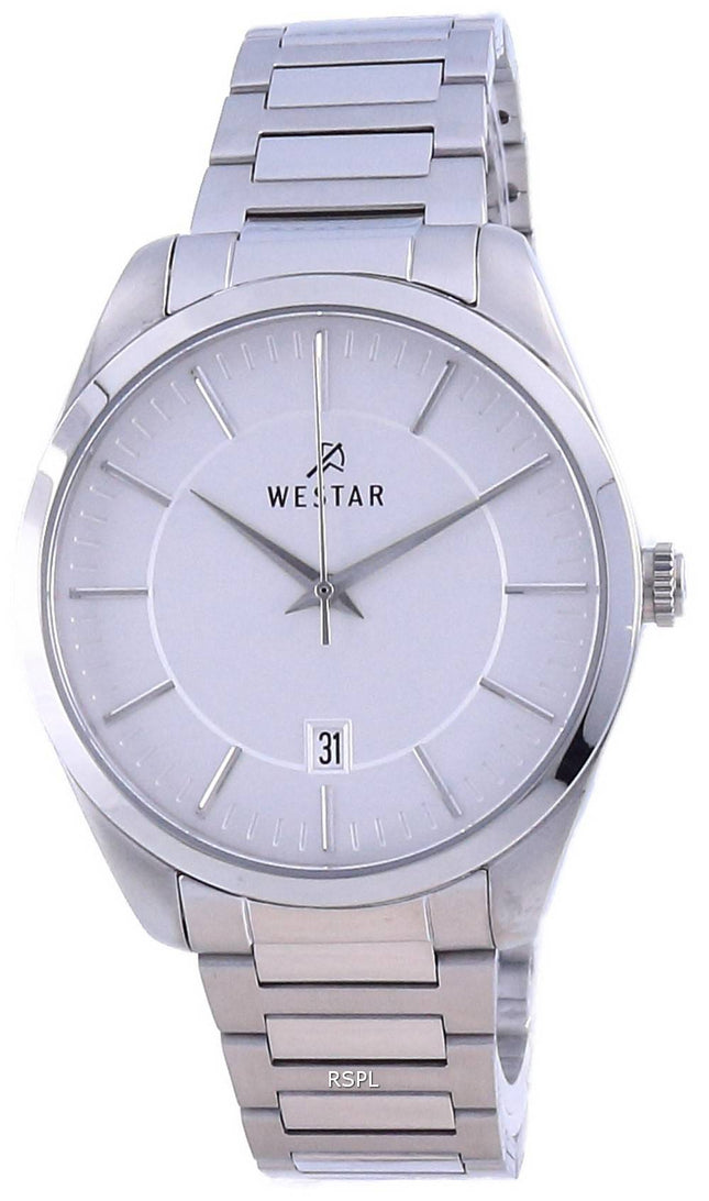 Westar Silver Dial ruostumaton teräs kvartsi 50213 STN 107 miesten kello