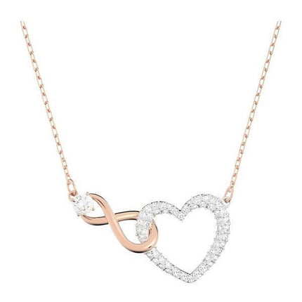 Swarovski Hyperbola Infinity ja Heart -sekoitettu metallipintainen kaulakoru 5518865 naisille