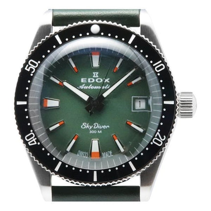 Edox Skydiver Special Edition Green Dial automaattinen sukeltaja 801313NCVI 300M miesten kello lisähihnalla