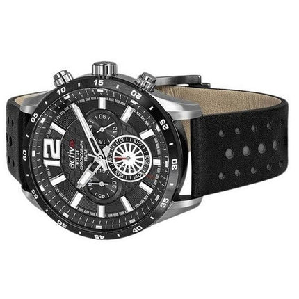 Westar Activ Chronograph nahkaranneke musta kellotaulu kvartsi 90249SBN103 100M miesten kello