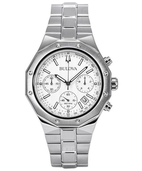 Bulova Classic Precisionist Chronograph ruostumattomasta teräksestä hopea kellotaulu kvartsi 96B408 100M miesten kello