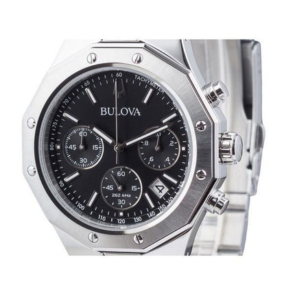 Bulova Classic Precisionist Octagon Chronograph ruostumaton teräs musta kellotaulu kvartsi 96B410 100M miesten kello