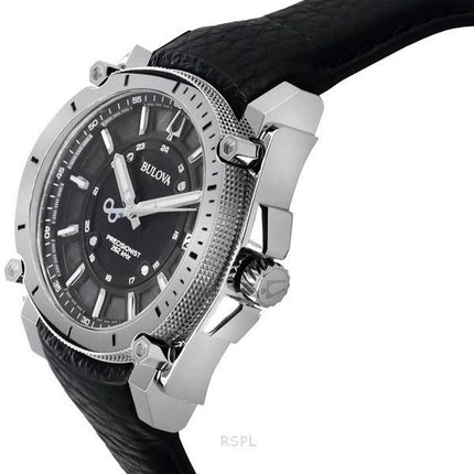 Bulova Icon Precisionist nahkaranneke harmaa kellotaulu kvartsi 96B416 100M miesten kello