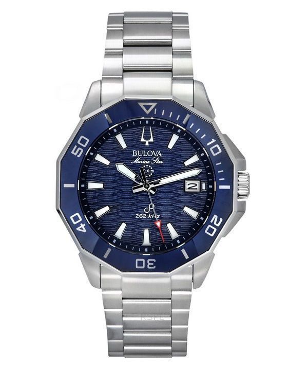 Bulova Marine Star Precisionist ruostumattomasta teräksestä valmistettu sininen kellotaulu kvartsidiverin 96B433 200M miesten ke