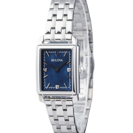 Bulova Classic Sutton Diamond Accent ruostumaton teräs sininen kellotaulu kvartsi 96P245 naisten kello