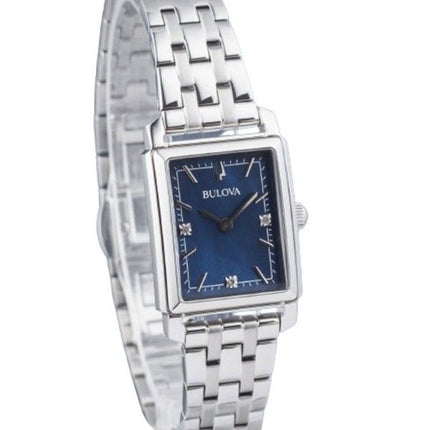 Bulova Classic Sutton Diamond Accent ruostumaton teräs sininen kellotaulu kvartsi 96P245 naisten kello