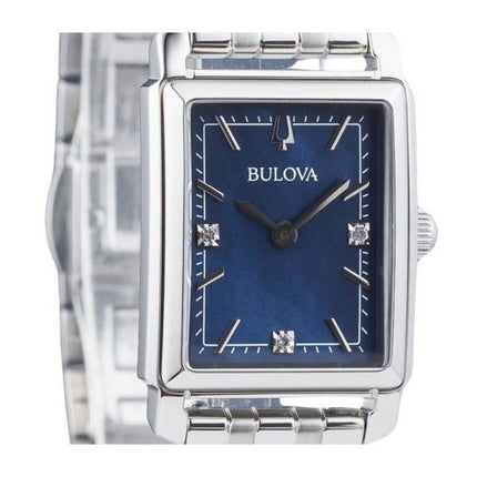 Bulova Classic Sutton Diamond Accent ruostumaton teräs sininen kellotaulu kvartsi 96P245 naisten kello