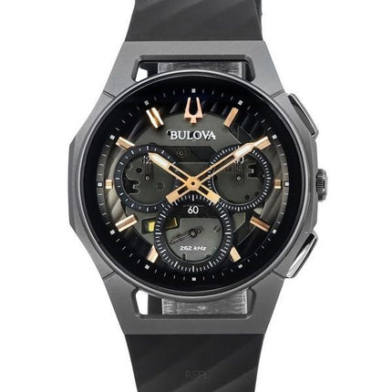 Bulova Curv Chronograph kumihihna harmaa kellotaulu kvartsi 98A162 miesten kello