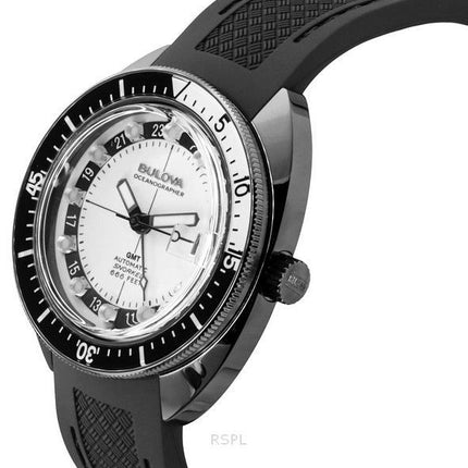 Bulova Oceanographer GMT PU -ranneke, valkoinen kellotaulu, automaattinen Devil Dive's 98B407 200M miesten kello