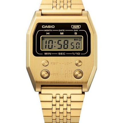 Casio Vintage Digital kullattu ionipinnoitettu ruostumattomasta teräksestä valmistettu kvartsi A1100G-5 unisex kello