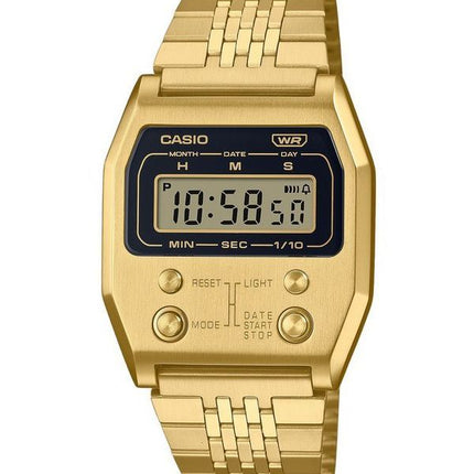 Casio Vintage Digital kullattu ionipinnoitettu ruostumattomasta teräksestä valmistettu kvartsi A1100G-5 unisex kello