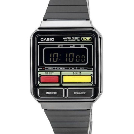 Casio Vintage digitaalinen ruostumattomasta teräksestä valmistettu rannekoru kvartsi A120WEGG-1B unisex kello