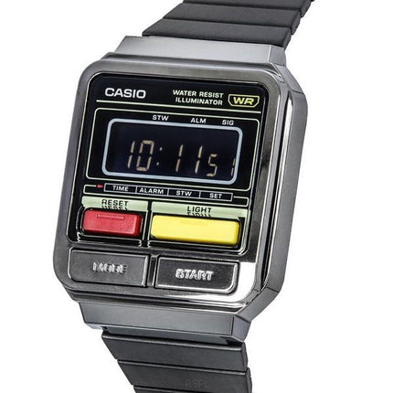 Casio Vintage digitaalinen ruostumattomasta teräksestä valmistettu rannekoru kvartsi A120WEGG-1B unisex kello