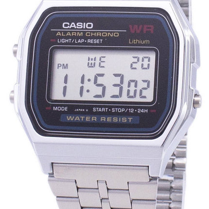 Casio digitaalinen herätyskello Chrono ruostumaton teräs A159WA N1DF A159WA-N1 Miesten kello